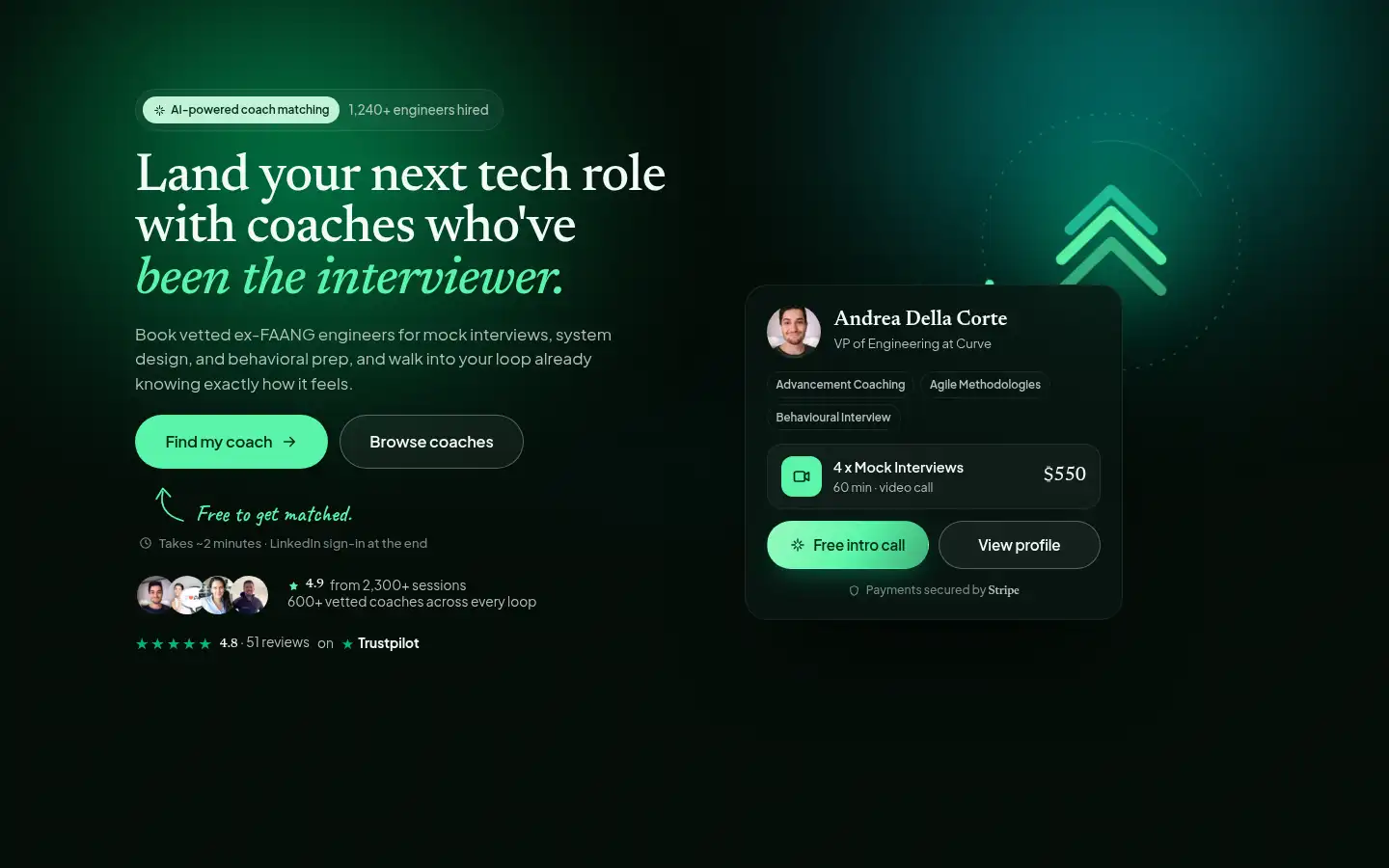 Screenshot of techinterview.coach