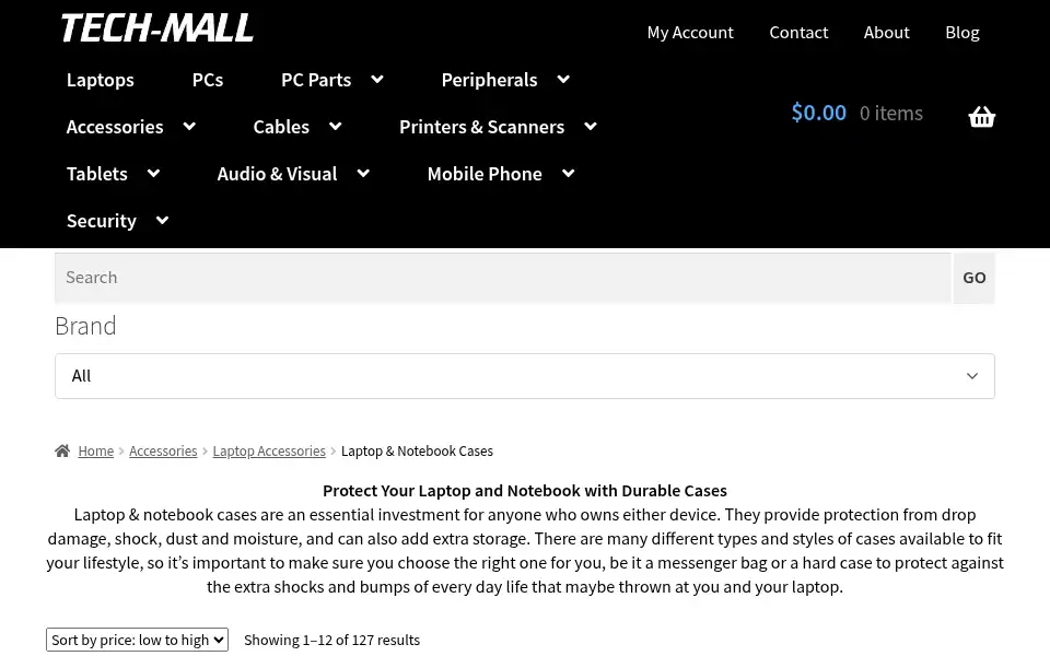 Screenshot of techmall.co.nz