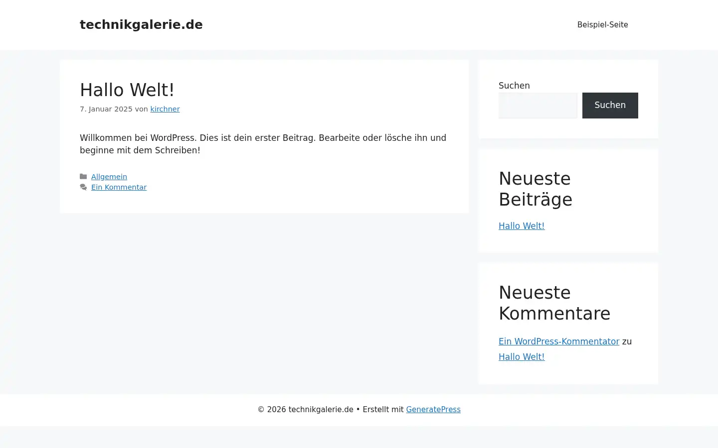 Screenshot of technikgalerie.de