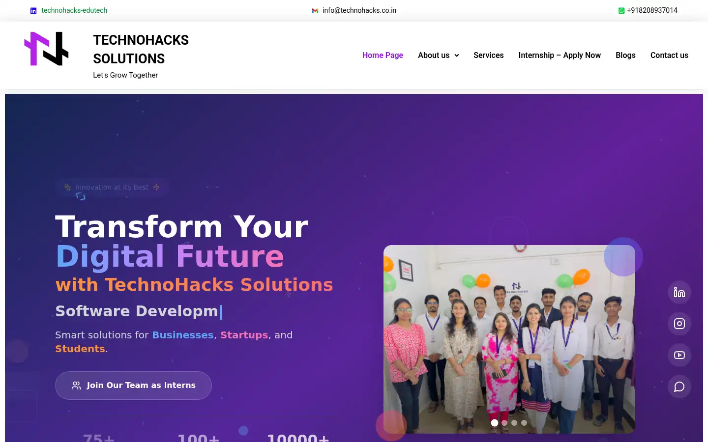 Screenshot of technohacks.co.in