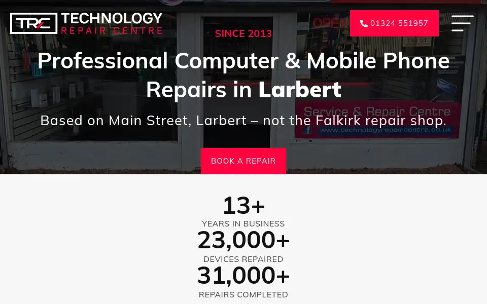 Screenshot of technologyrepaircentre.co.uk