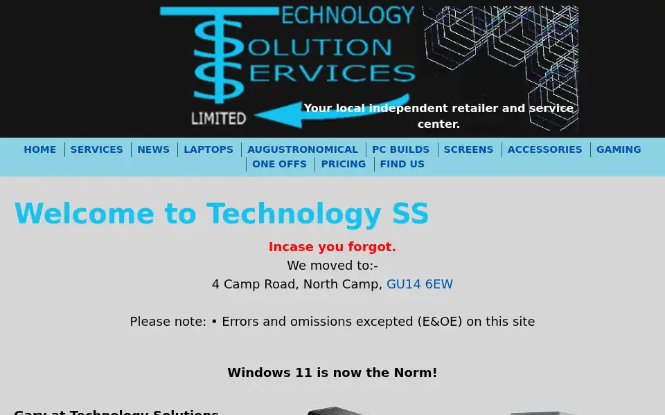 Screenshot of technologyss.co.uk