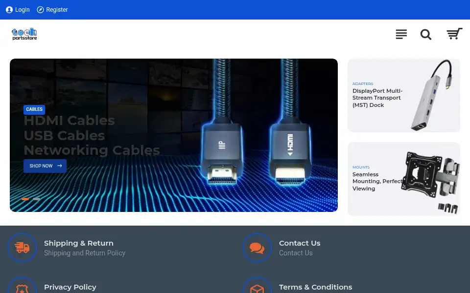 Screenshot of techpartsstore.com