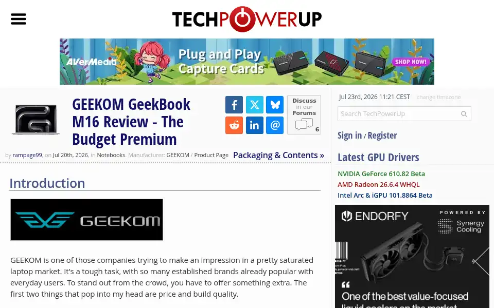 Screenshot of techpowerup.com