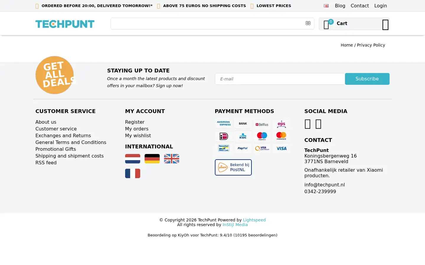 Screenshot of techpunt.nl
