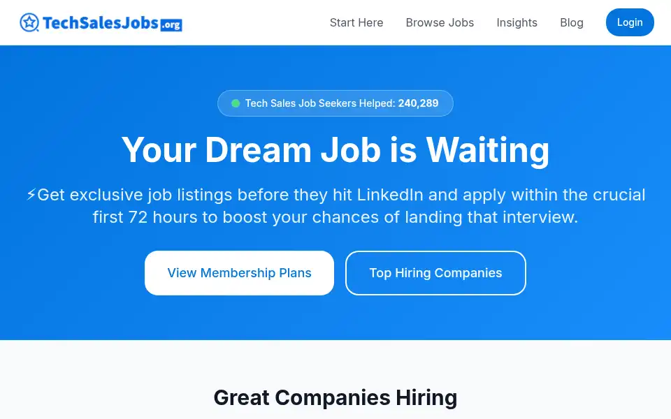 Screenshot of techsalesjobs.org