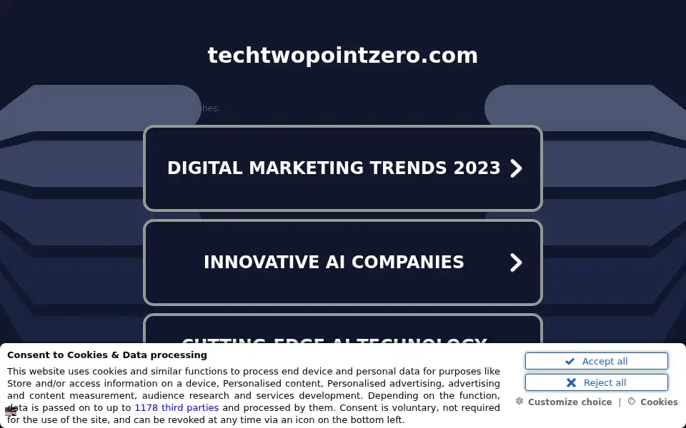 Screenshot of techtwopointzero.com