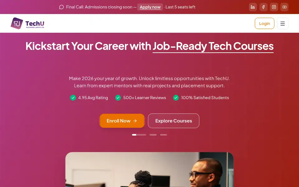 Screenshot of techu.in