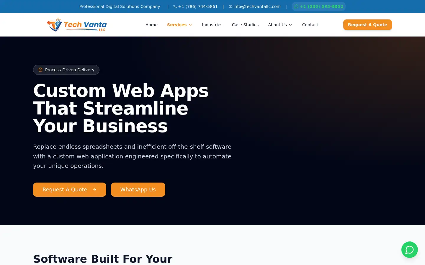 Screenshot of techvantallc.com