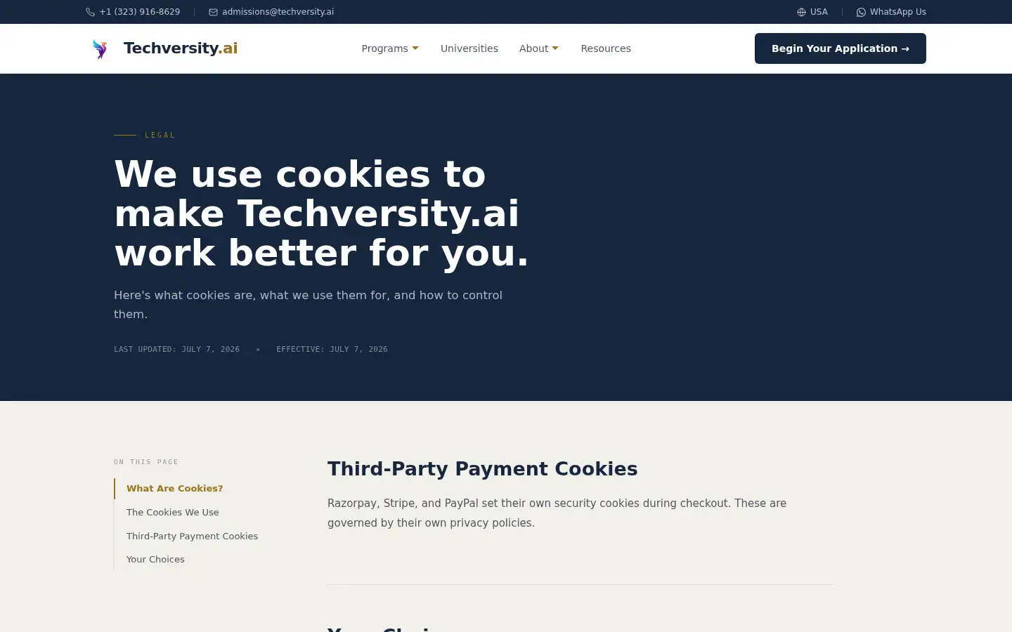 Screenshot of techversity.ai