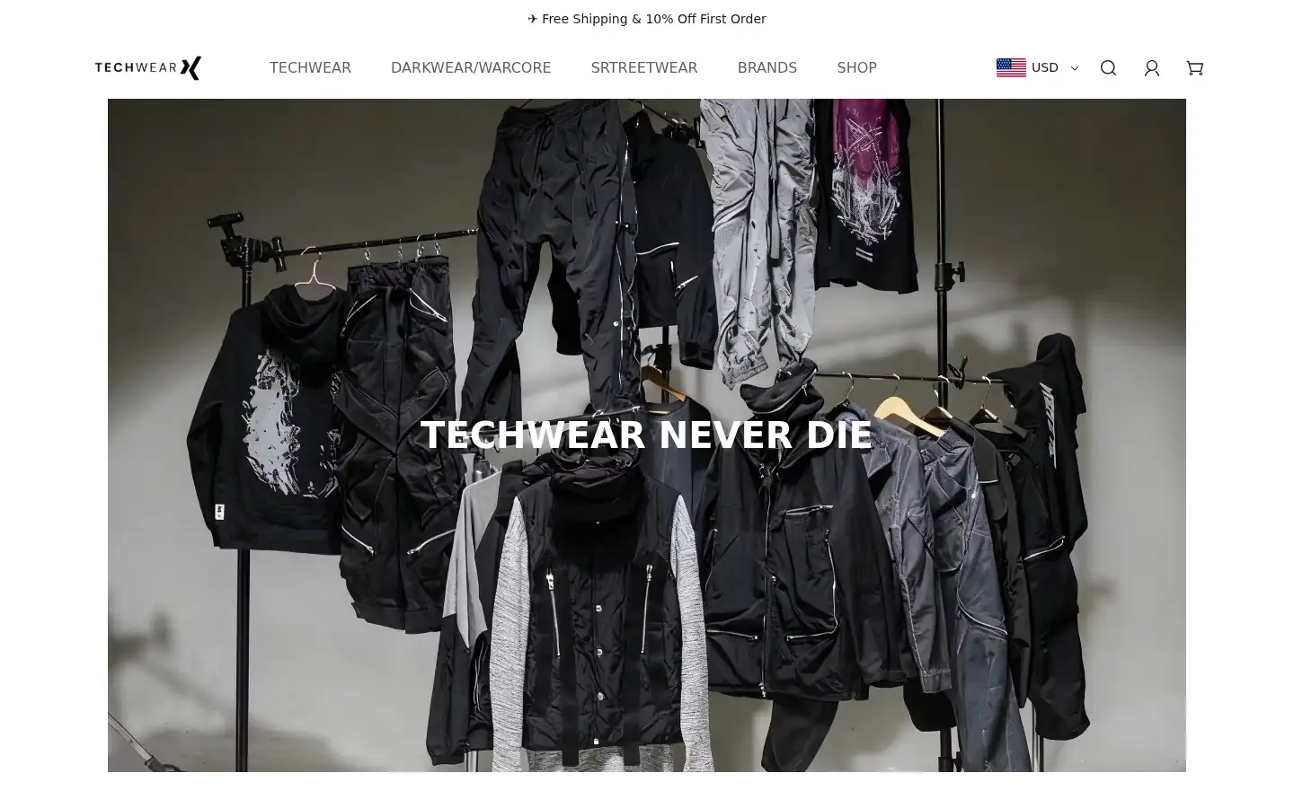 Screenshot of techwear-x.com