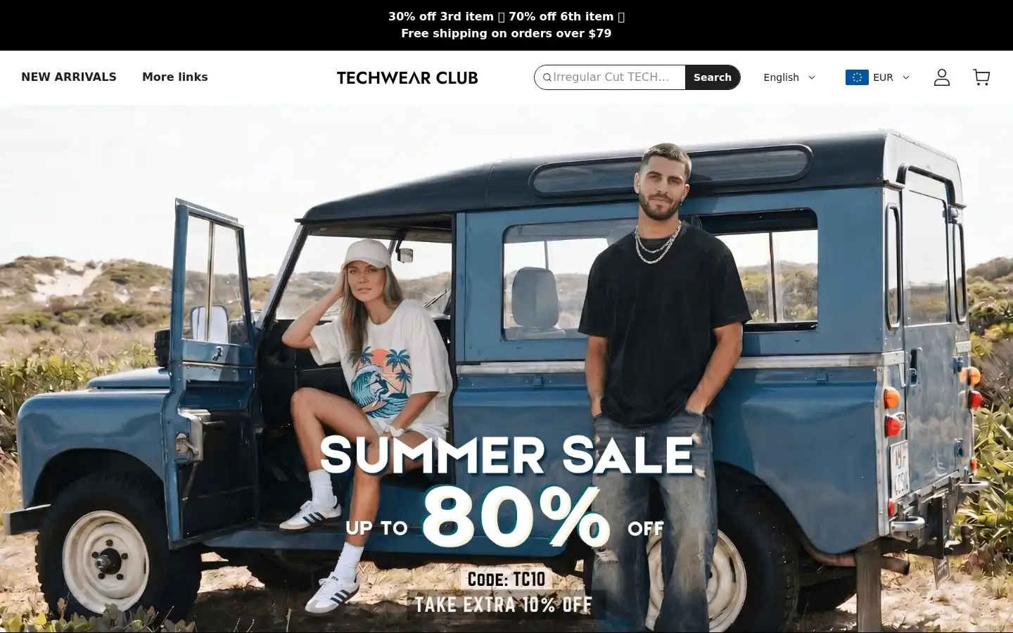 Screenshot of techwearclub.com