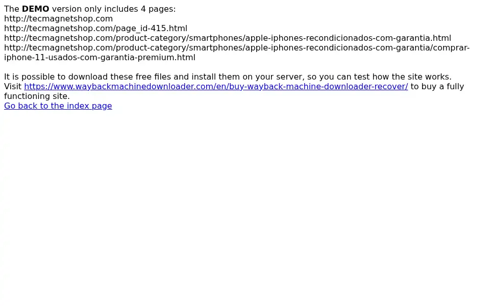 Screenshot of tecmagnetshop.com