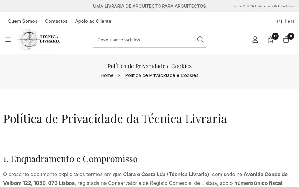 Screenshot of tecnicalivraria.com