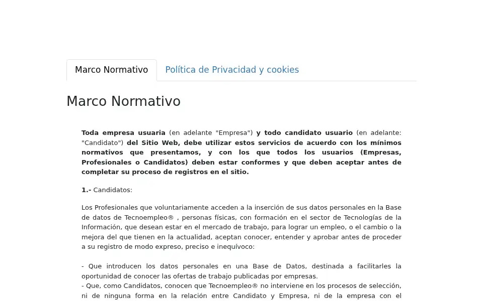 Screenshot of tecnoempleo.com
