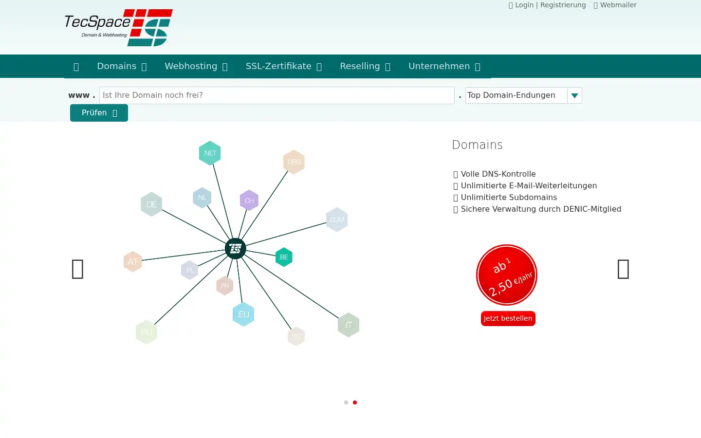 Screenshot of tecspace.de