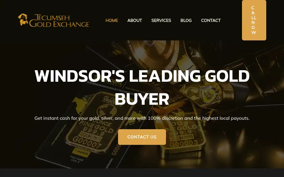Screenshot of tecumsehgold.com