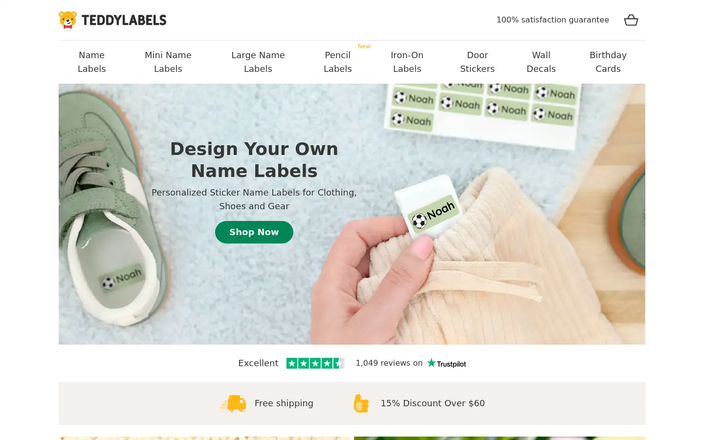 Screenshot of teddylabels.com