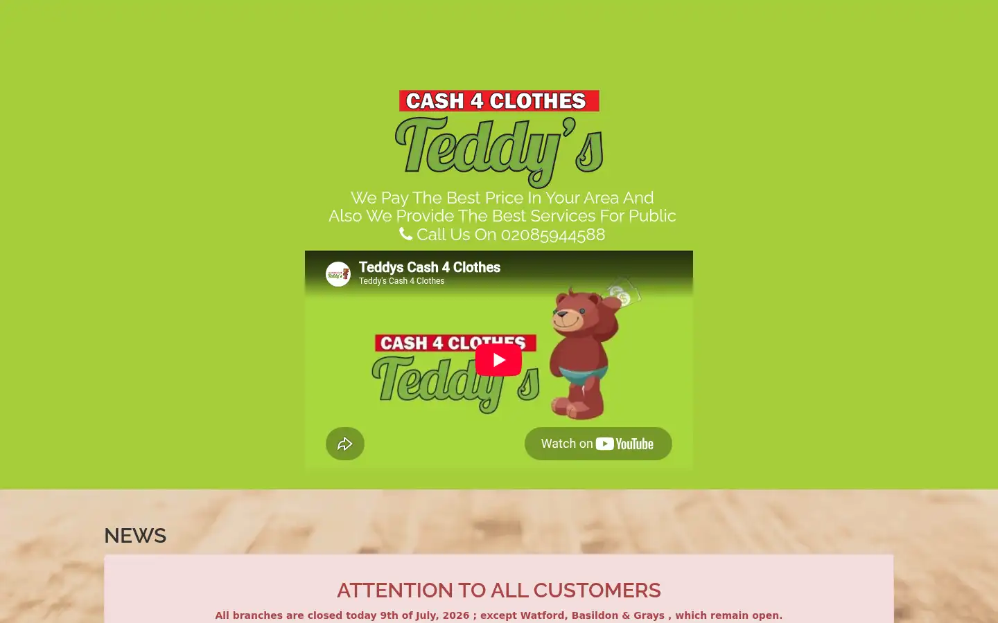 Screenshot of teddyscash4clothes.com