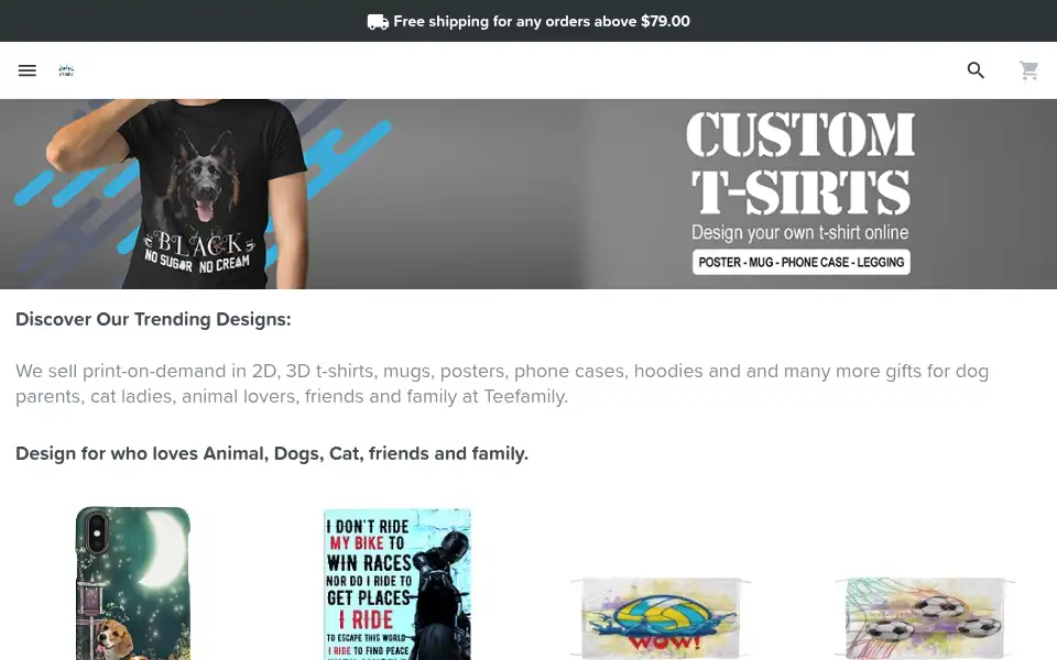 Screenshot of teefamilylove.com