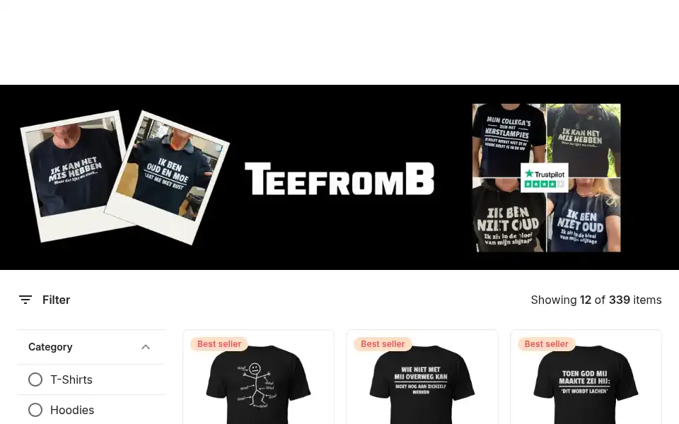 Screenshot of teefromb.nl