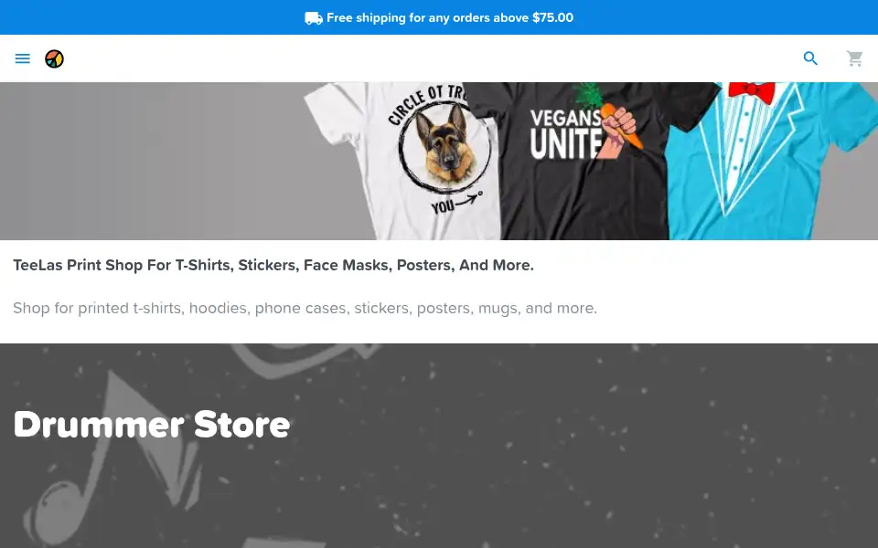 Screenshot of teelas.com