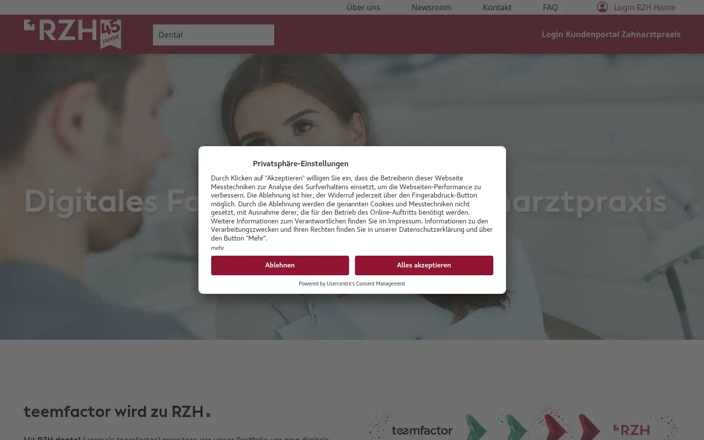 Screenshot of teemfactor.de