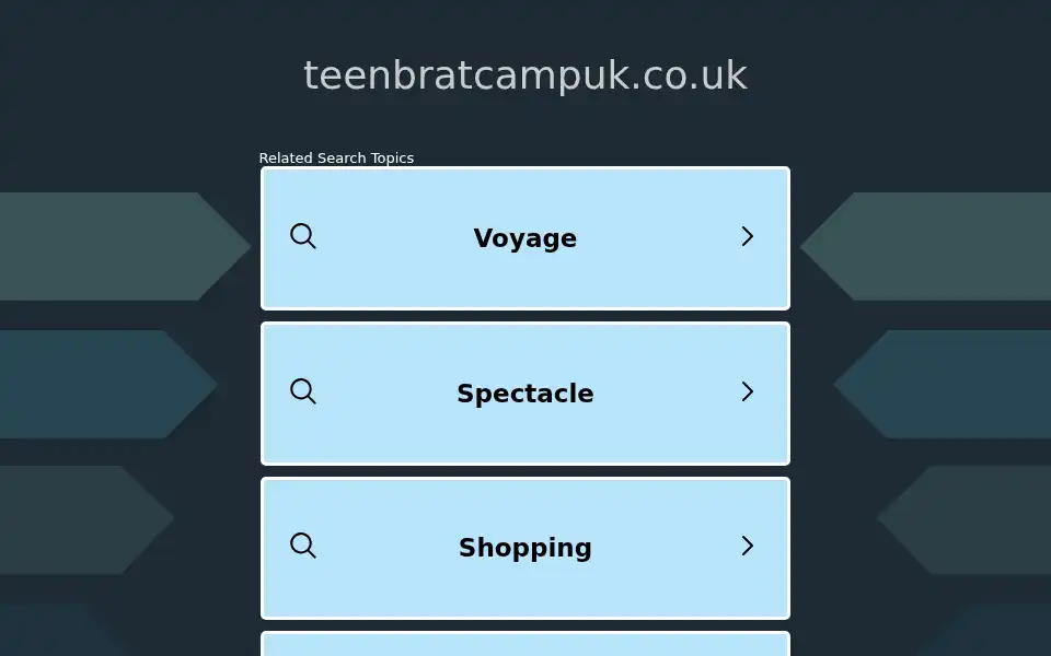Screenshot of teenbratcampuk.co.uk