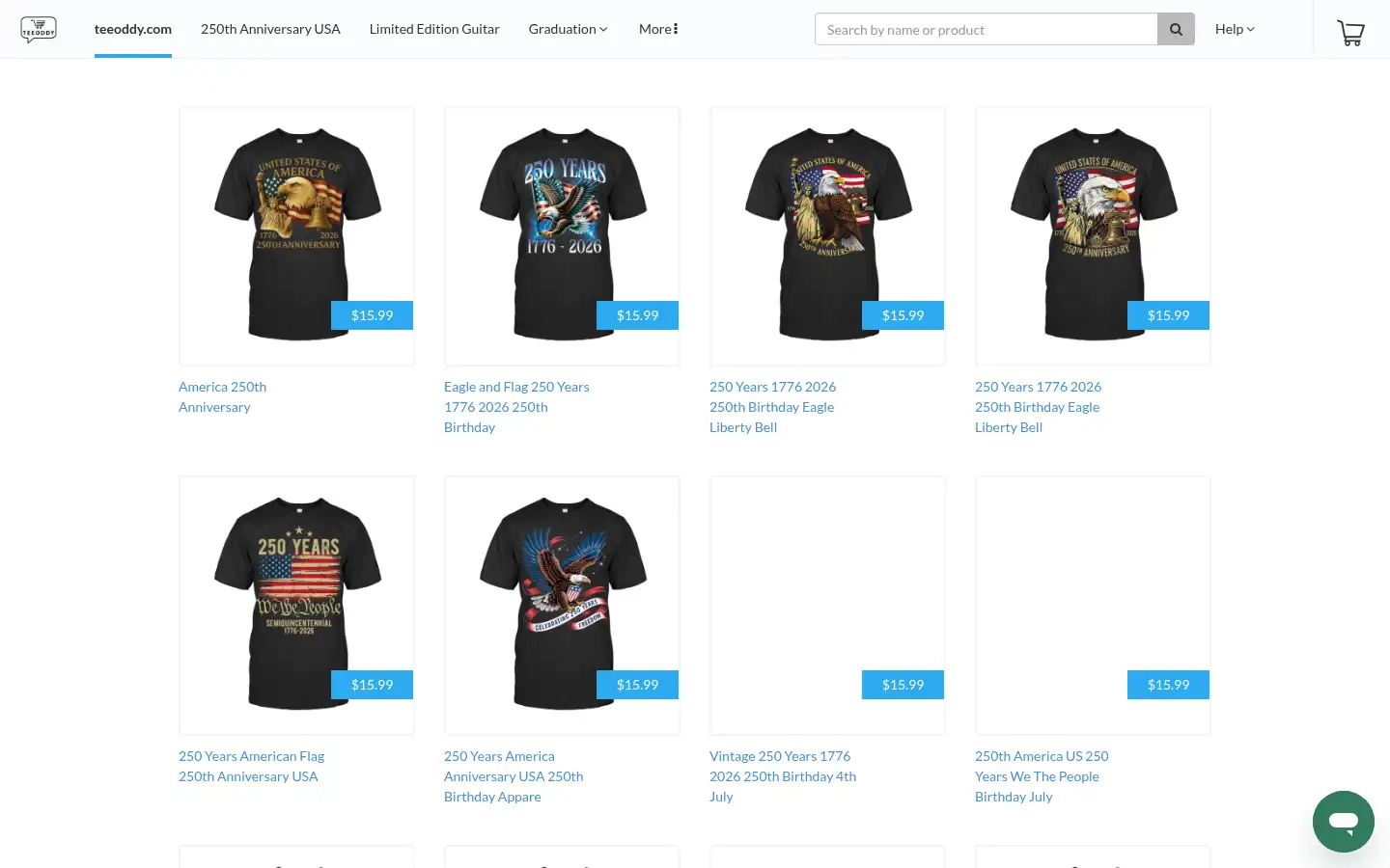 Screenshot of teeoddy.com