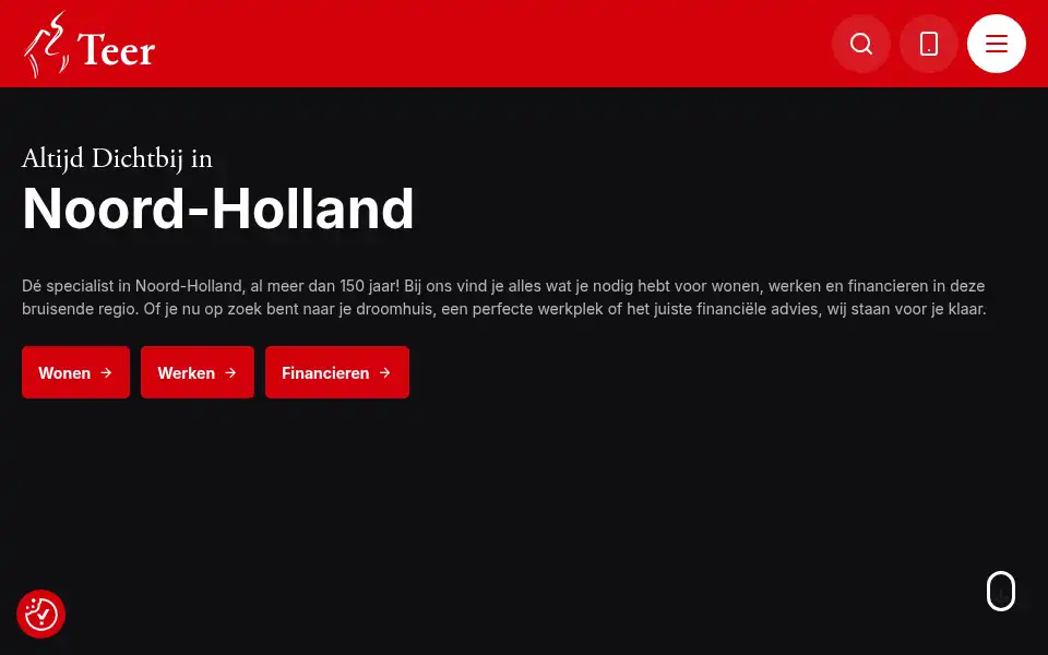 Screenshot of teer.nl