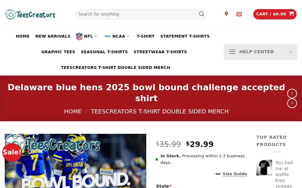 Screenshot of teescreators.com