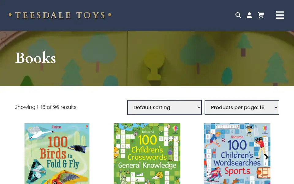 Screenshot of teesdaletoys.com