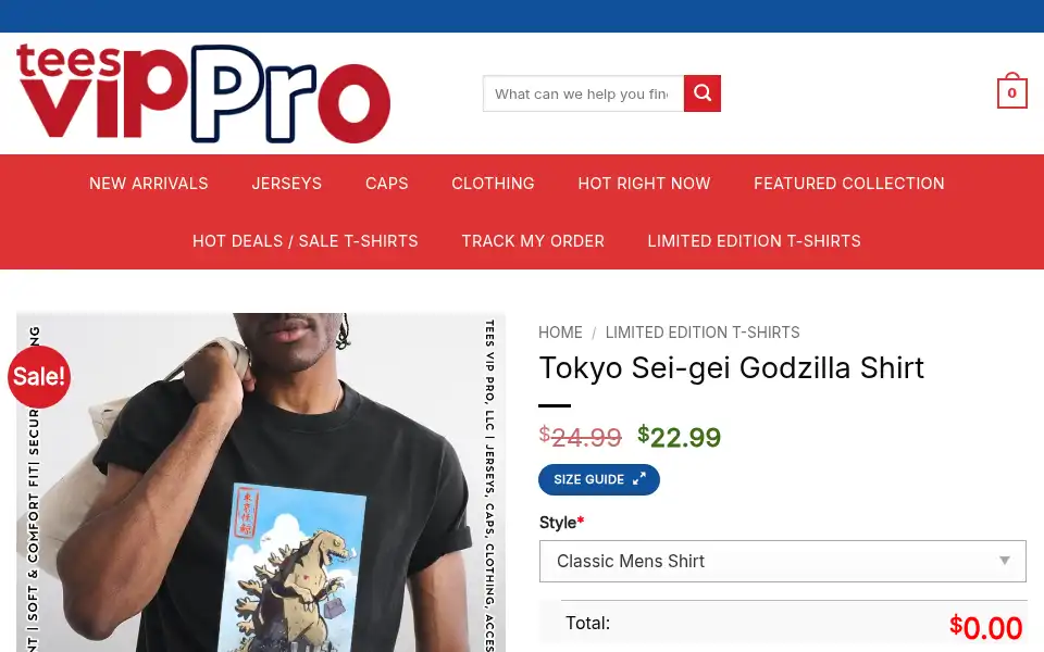 Screenshot of teesvippro.com