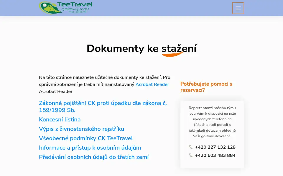 Screenshot of teetravel.cz