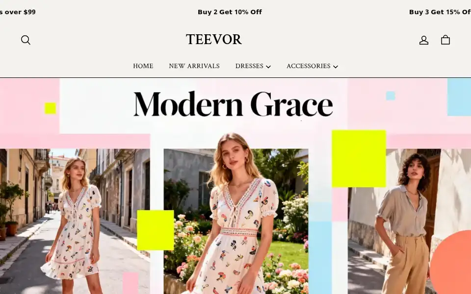 Screenshot of teevor.com