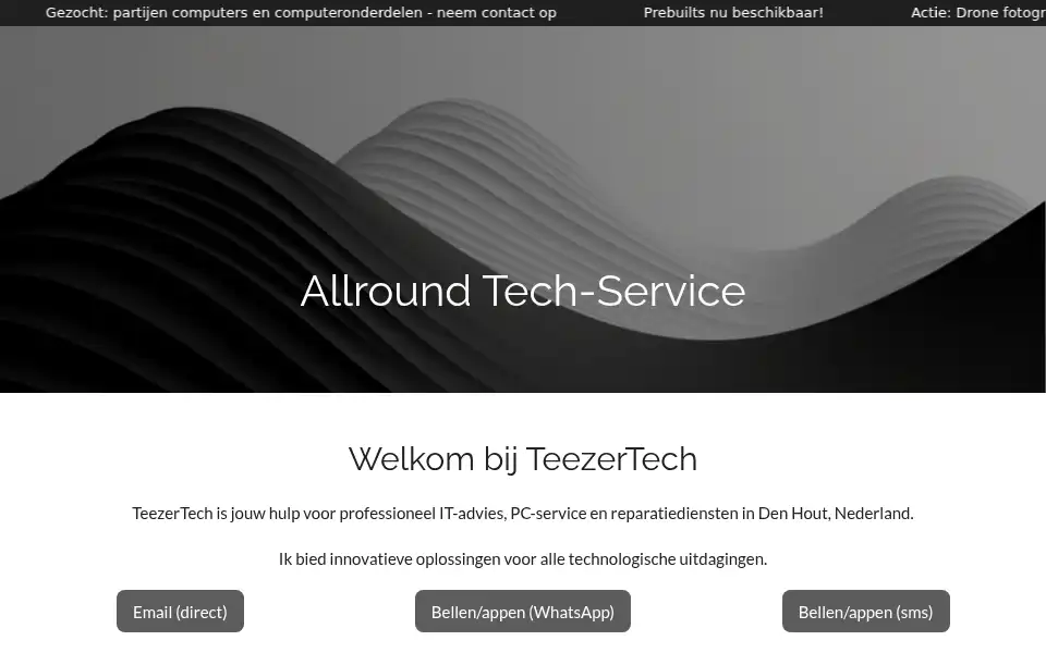 Screenshot of teezertech.nl