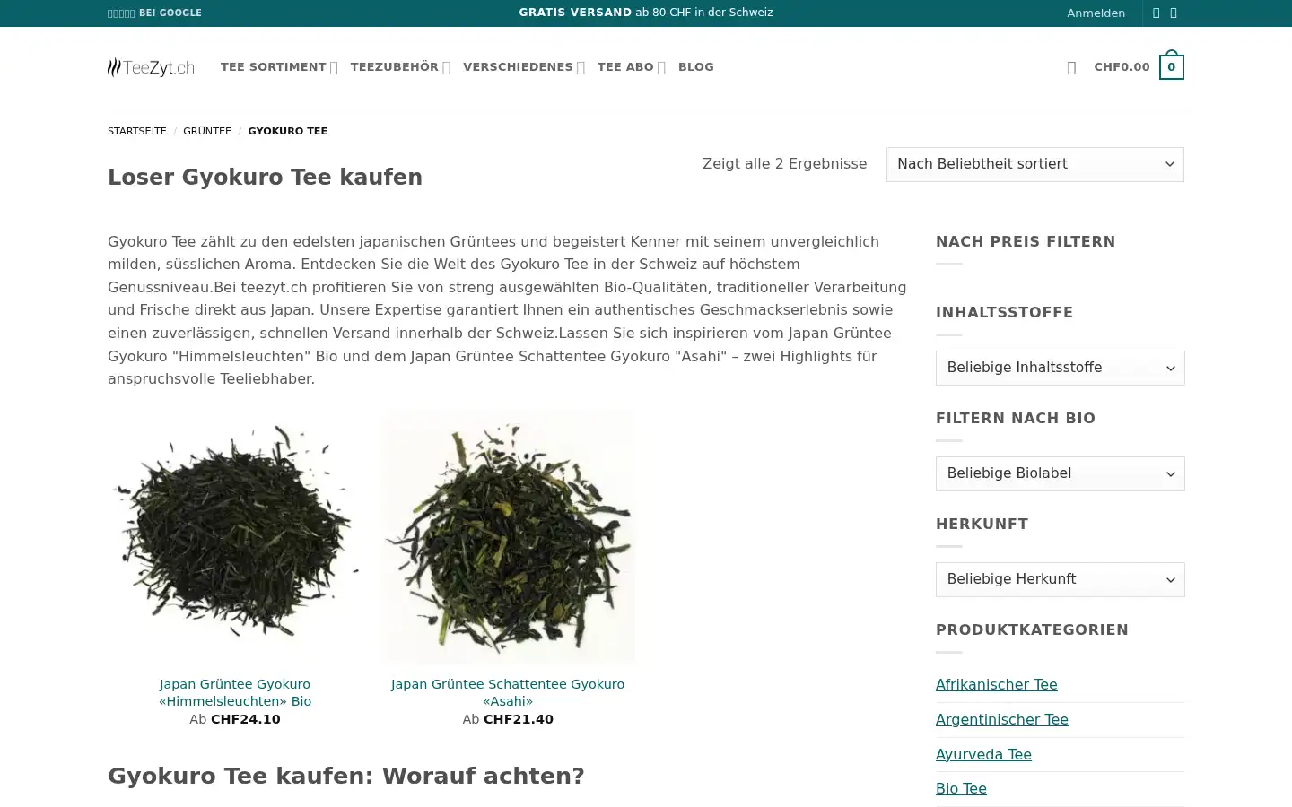 Screenshot of teezyt.ch