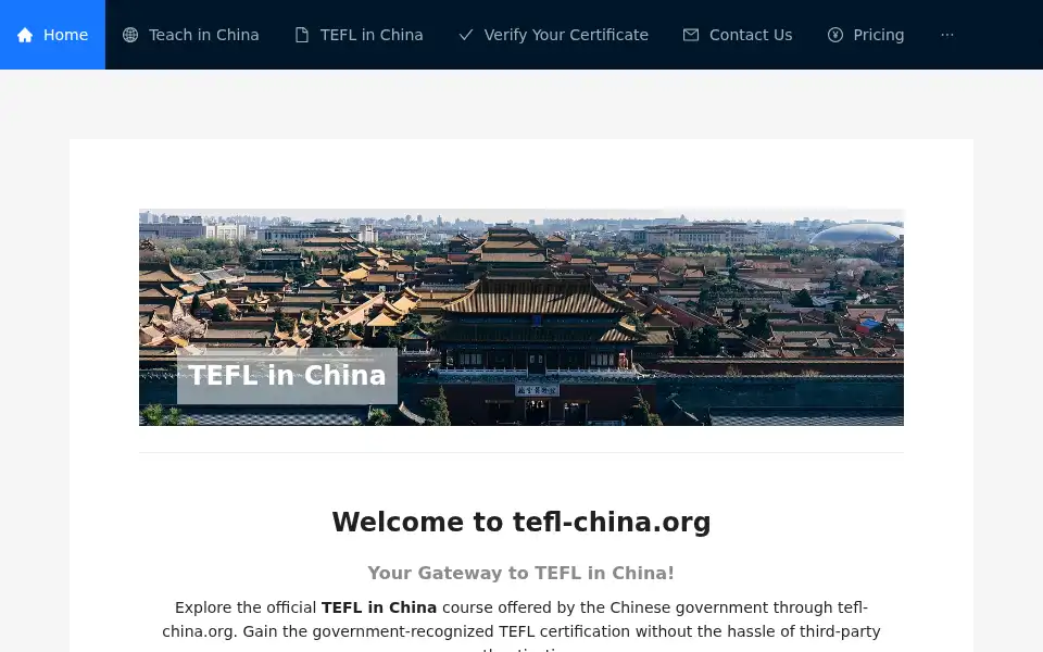 Screenshot of tefl-china.org