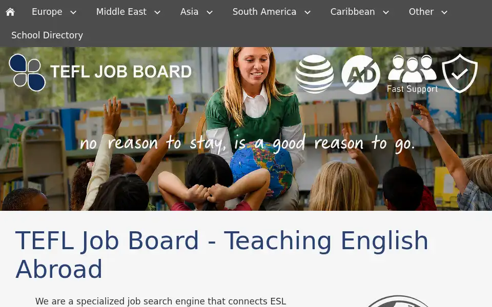 Screenshot of tefljobsabroad.net