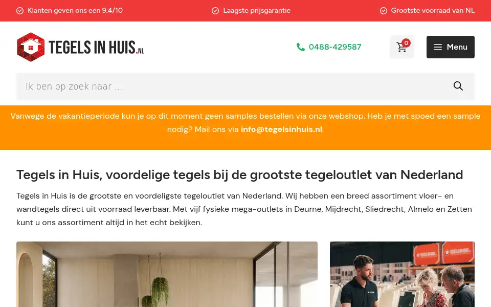 Screenshot of tegeloutletzetten.nl