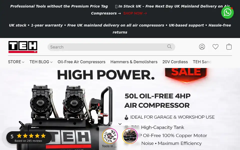 Screenshot of tehtools.co.uk