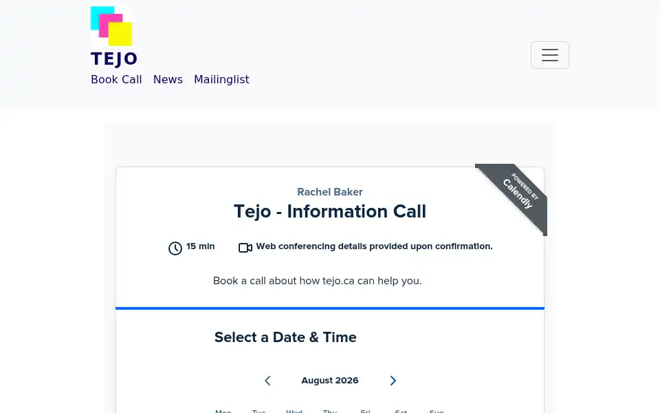 Screenshot of tejo.ca