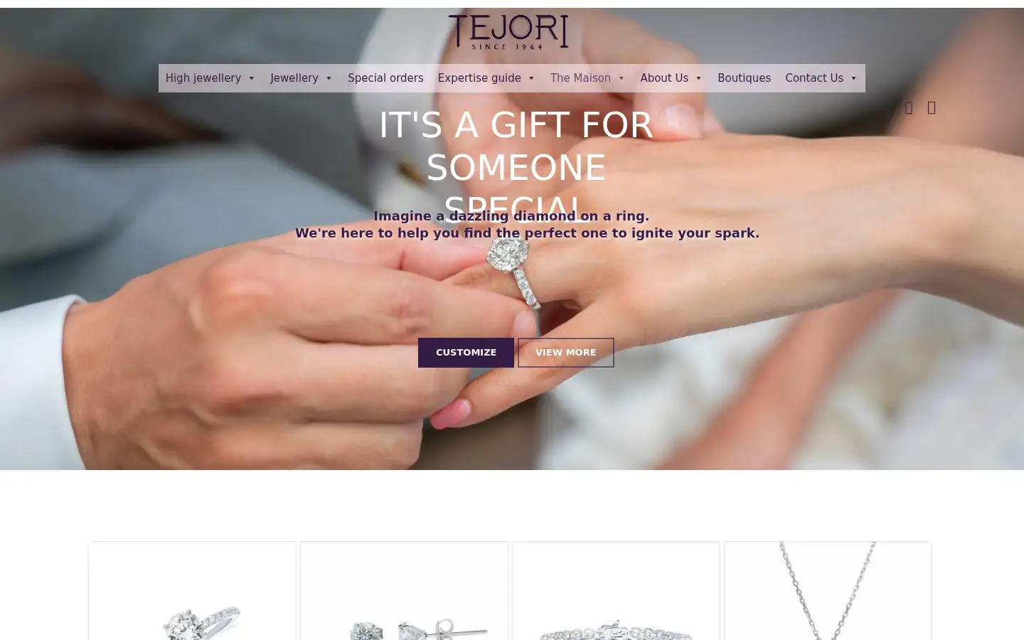 Screenshot of tejori.com