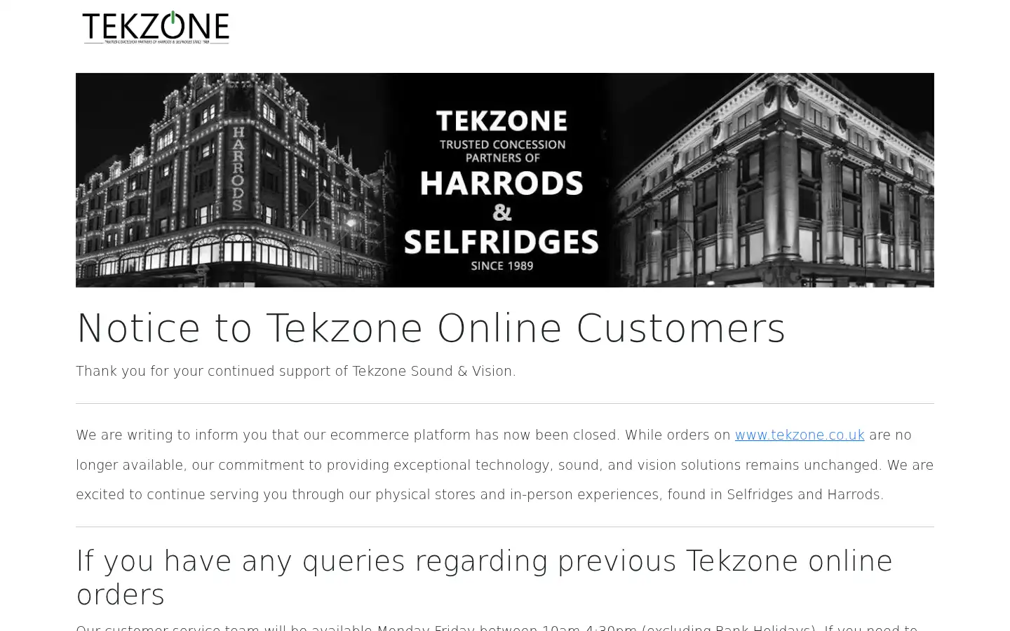Screenshot of tekzone.co.uk