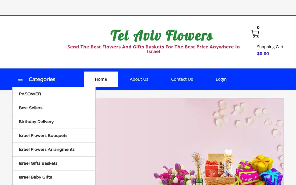 Screenshot of tel-aviv-flowers.com