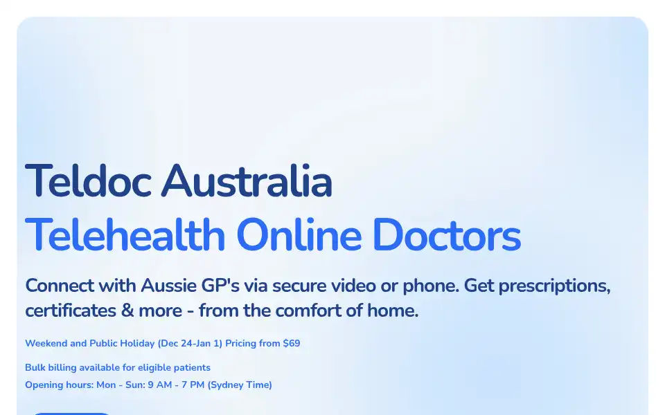 Screenshot of teldoc.com.au