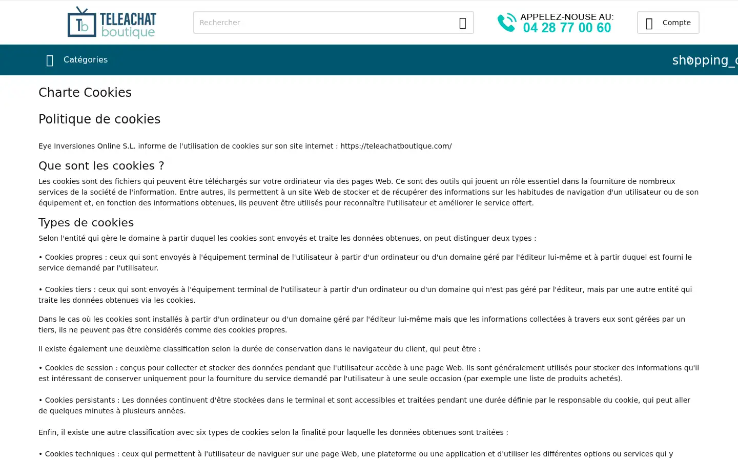 Screenshot of teleachatboutique.com