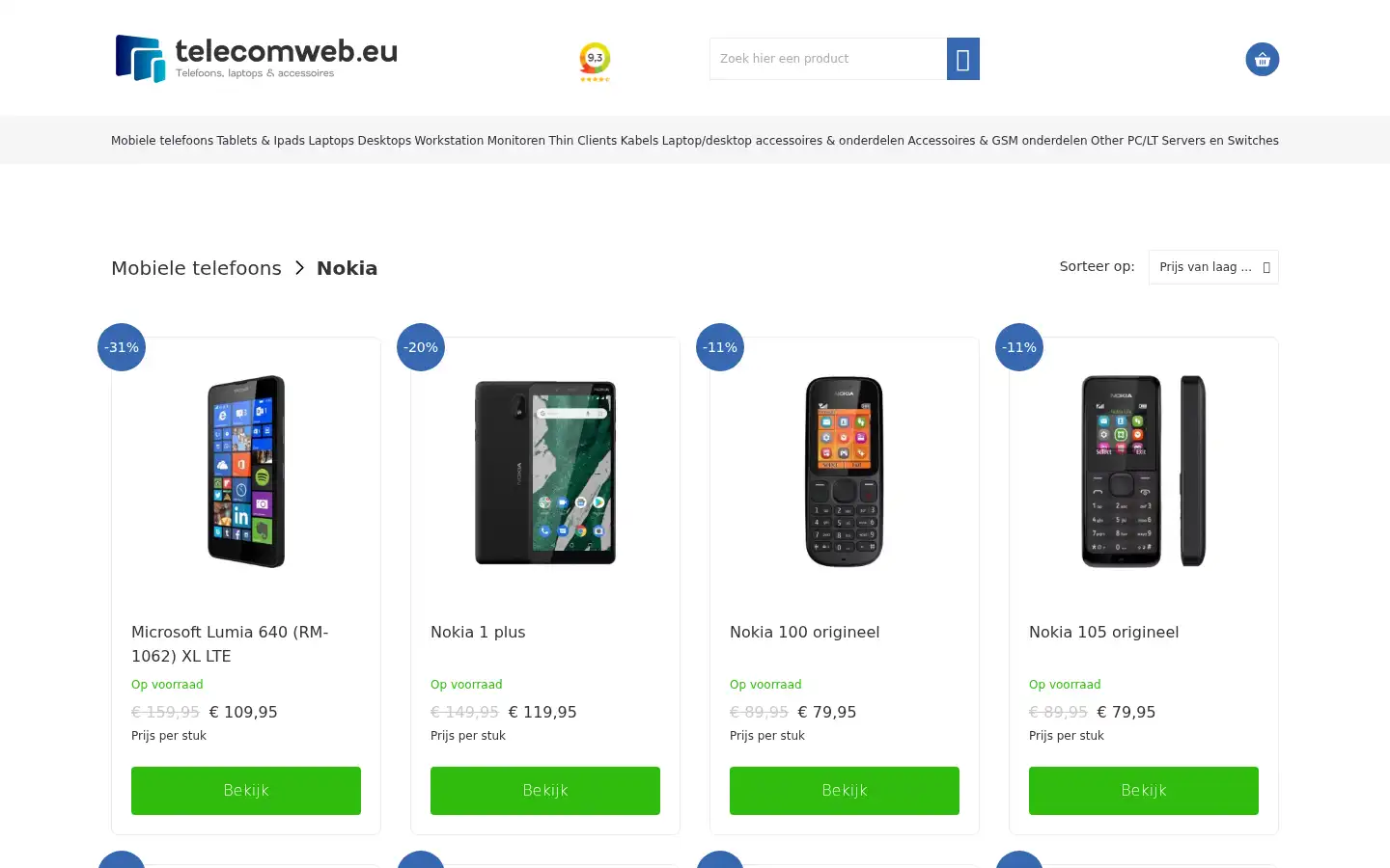 Screenshot of telecomweb.eu