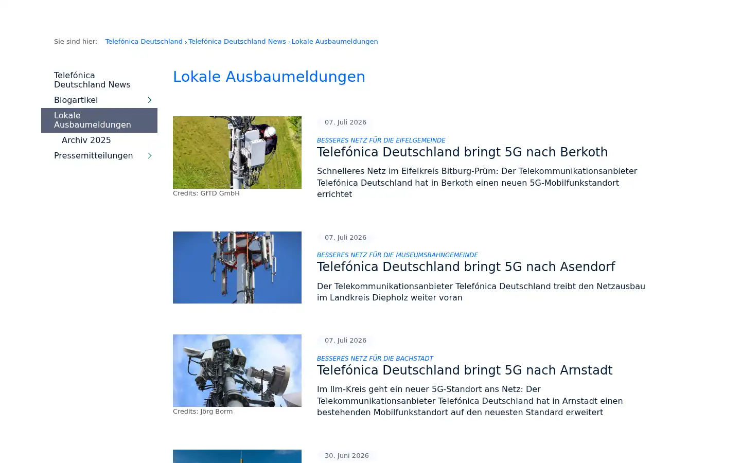 Screenshot of telefonica.de