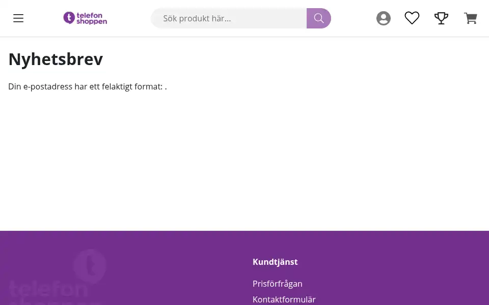 Screenshot of telefonshoppen.se